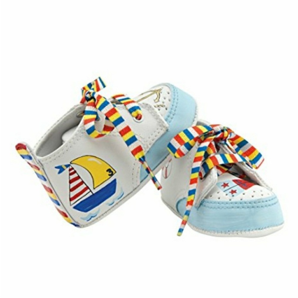 NWOT LilTootsies Nautical Themed Baby Shoes - Size 0-6 mos.